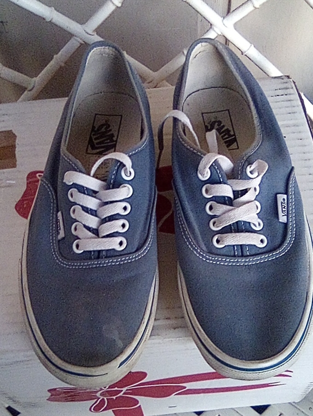 Vans Off The Wall Men’s Canvas Low-Top Sneakers in Blue with White Accents